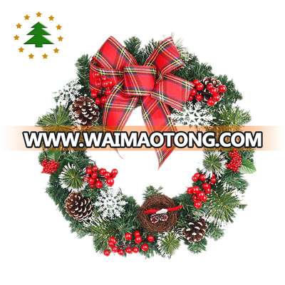 Christmas wedding festival flower wreath decoration bulk wicker artificial pine wreaths wholesale